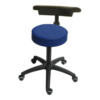 STIER Sgabello girevole Ø 360 mm atollblau, schienale e braccioli regolabili in altezza a 360°