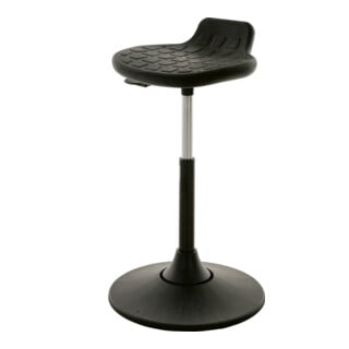STIER Sgabello girevole multimuovibile seduta in PU nero 490-680mm inclinazione 12° supporto schiena