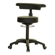 STIER Sgabello girevole nero Ø 360 mm regolabile in altezza 110 kg schienale/braccioli 360°-1
