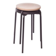 STIER Sgabello impilabile con robusto telaio in acciaio tubolare altezza della seduta 500 mm faggio naturale-3