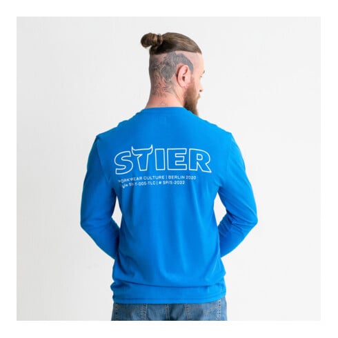 STIER shirt met lange mouwen logo-opschrift biologisch katoen