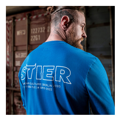 STIER shirt met lange mouwen logo-opschrift biologisch katoen