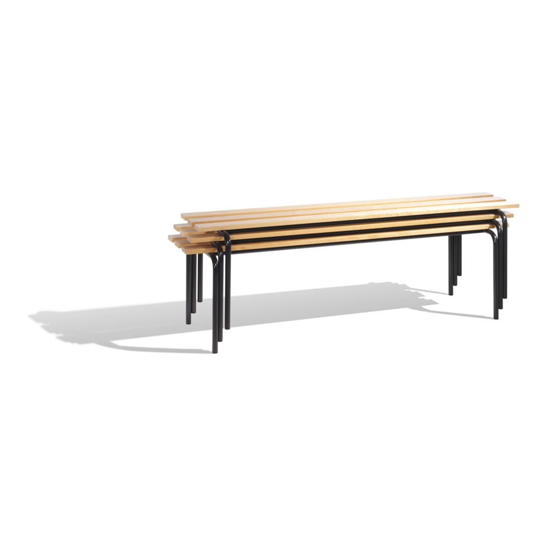 STIER Sitzbank stapelbar mit Buchenholzleisten 460x1600x460mm