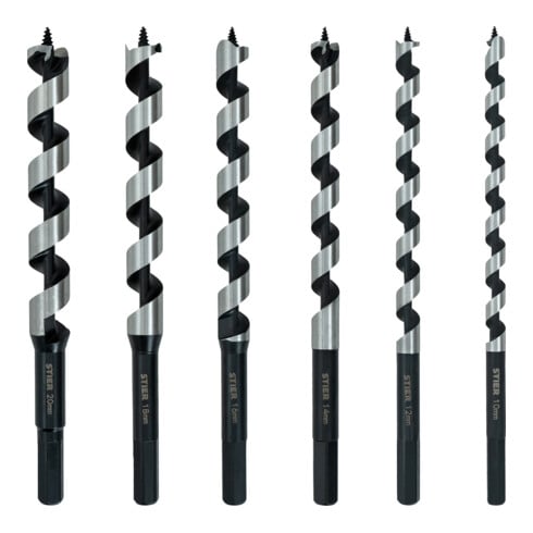 STIER slangenboor-diepgatboorset 6-delig 155/235 mm 10 - 20 mm verenstaal