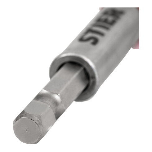 STIER snelwissel-bithouder 1/4" met geleidingshuls magnetisch