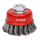 STIER Spazzola a tazza, M14, intrecciata, acciaio-1