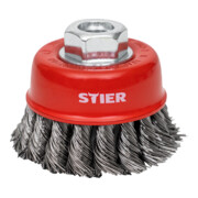STIER Spazzola a tazza, M14, intrecciata, acciaio
