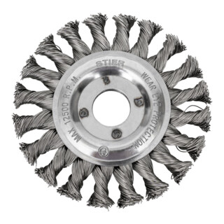 STIER Spazzola circolare ø 115 mm, ø foro 22,2 mm, 0,5 mm, intrecciata, acciaio legato
