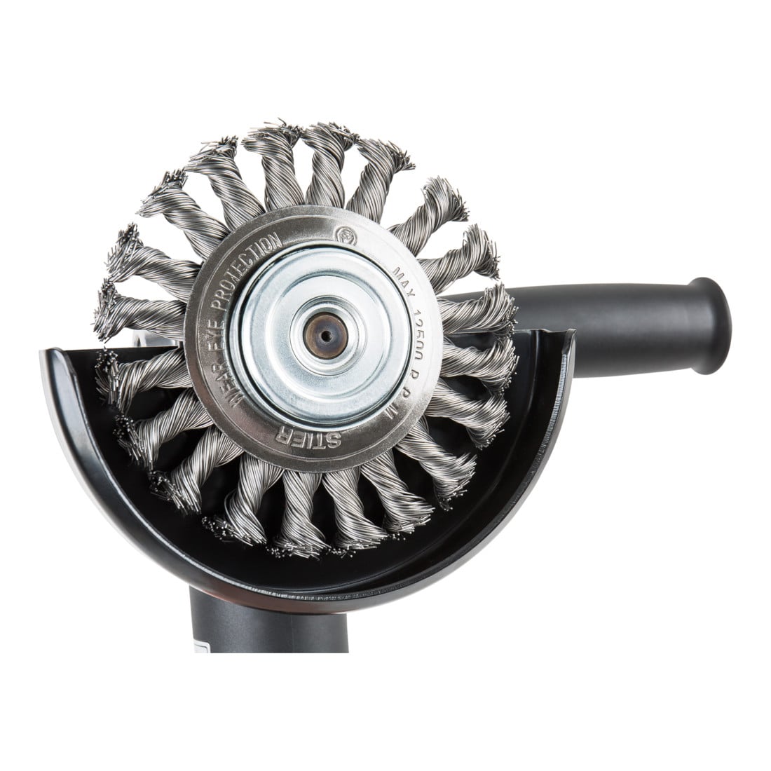 STIER Spazzola circolare ø 115 mm, ø foro 22,2 mm, 0,5 mm, intrecciata, acciaio legato
