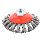 STIER Spazzola conica ø 100 mm, M14, 0,5 mm, intrecciata, acciaio-1