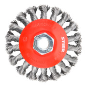 STIER Spazzola conica ø 100 mm, M14, 0,5 mm, intrecciata, acciaio-3