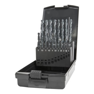 STIER spiraalboorset HSS-G DIN 338 RN type W-punt, 19-delig (1-10 mm)