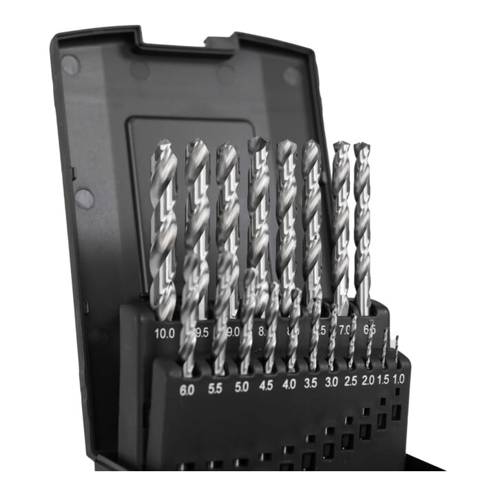 STIER spiraalboorset standaard DIN 338 HSS-G 1-10 mm 19-delig in cassette