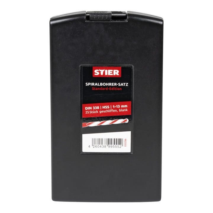 STIER spiraalboorset standaard DIN 338 HSS-G 1-13 mm 25-delig in cassette