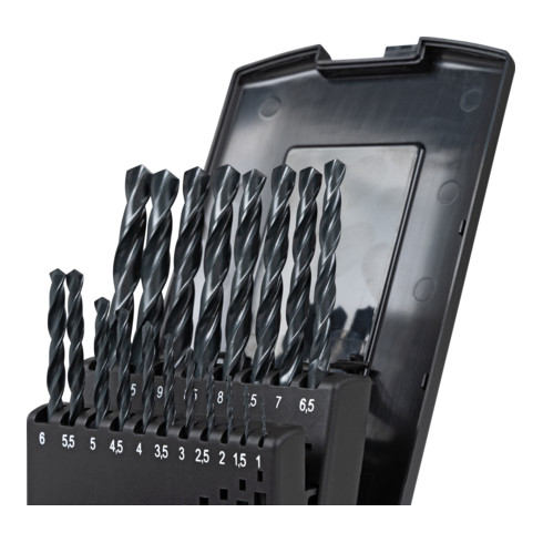 STIER Spiralbohrer-Set DIN 338 HSS-R 1-10mm 19-teilig in Kassette