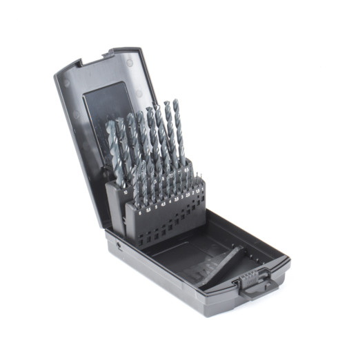 STIER Spiralbohrer-Set HSS-G DIN 338 RN Typ W-Spitze, 19-teilig (1-10mm)
