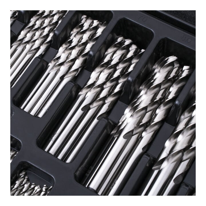 STIER Spiralbohrer-Set, Standard, DIN 338, HSS-G, 1 - 10 mm, 0,5 mm steigend, 170-teilig
