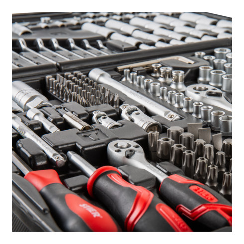 STIER Steckschlüssel-Satz,  216-teilig, mit 1/4 Zoll, 3/8 Zoll und 1/2 Zoll