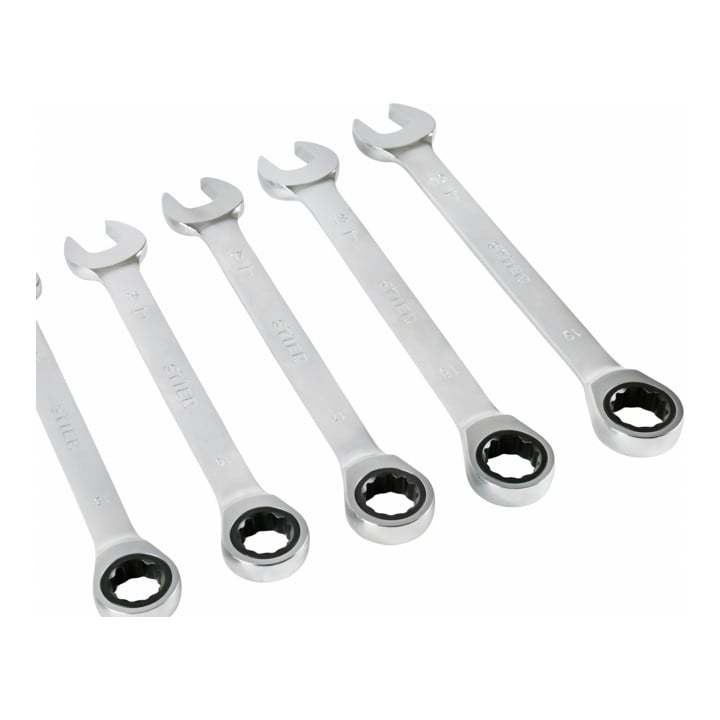 STIER steek-ringratelsleutelset, SW 8 - 19 mm, 12-delig