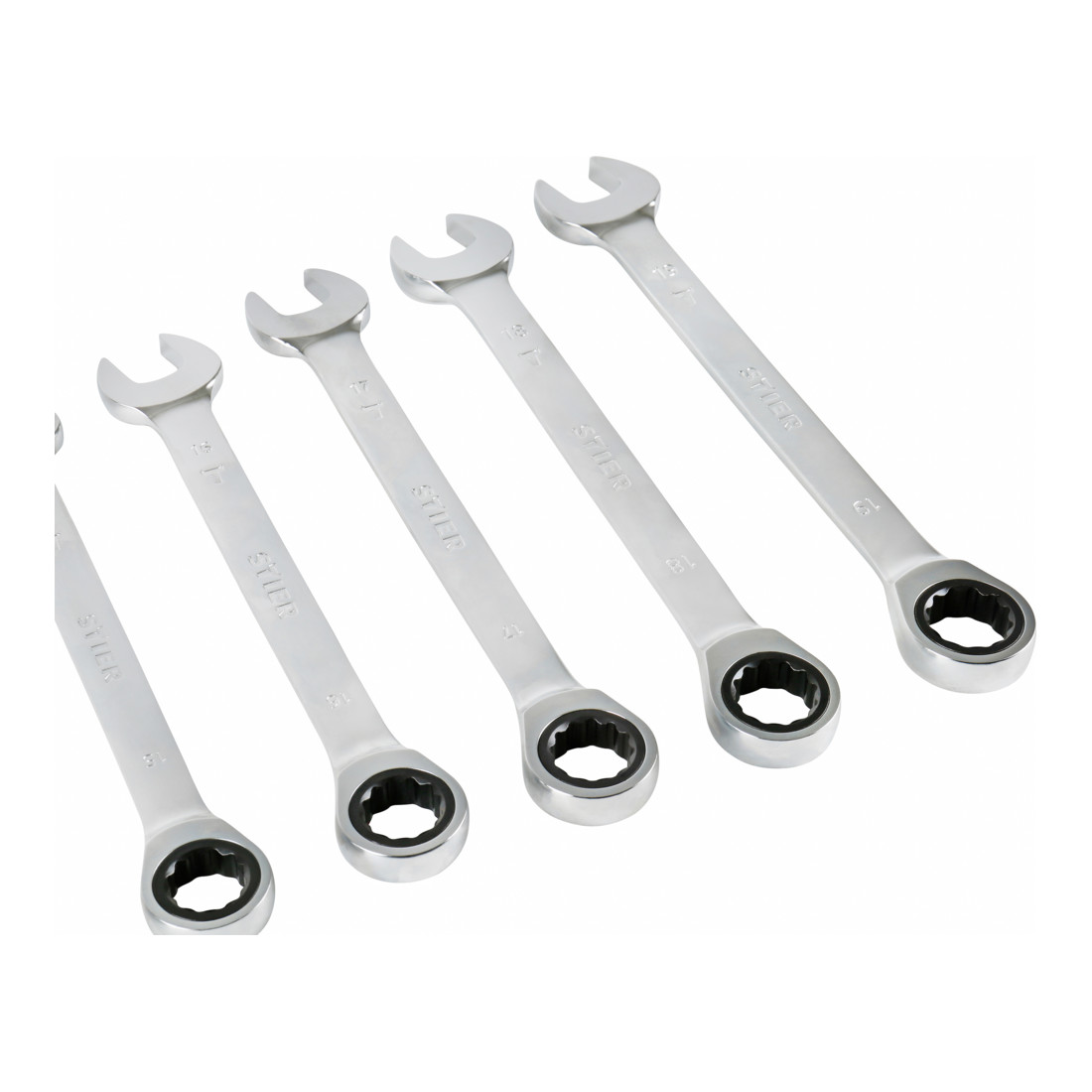 STIER steek-ringratelsleutelset, SW 8 - 19 mm, 12-delig