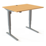 STIER Steh-Tisch 501-43 elektrisch höhenverstellbar 100 x 80cm Buche/Silber 65-125cm-2