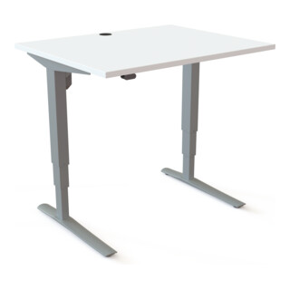 STIER Steh-Tisch 501-43 elektrisch höhenverstellbar 100 x 80cm Weiß melaminbeschichtet 65-125cm
