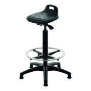 STIER Stehhilfe mit Gleitern und Fußring Sitzhöhe 570-820mm PU-Sitz mit Tragegriff