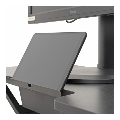 STIER Stehschreibtisch Konverter mit hydraulischer Höhenverstellung