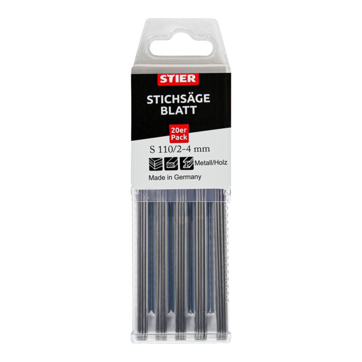 STIER Stichsägeblatt ST 110/2-4/1,27 Metall Holz mit Nägeln Alu rostfreier Stahl