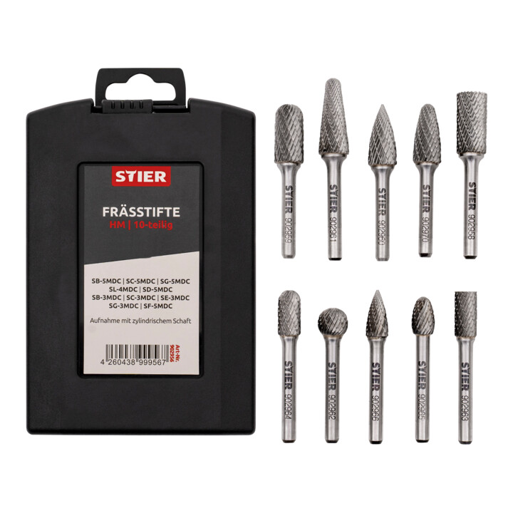 STIER stiftfreesset, 10-delig