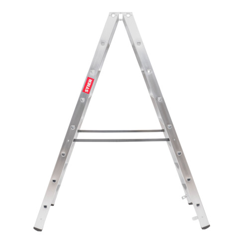 STIER Stufen Stehleiter Premium 2x8 Stufen beidseitig begehbar