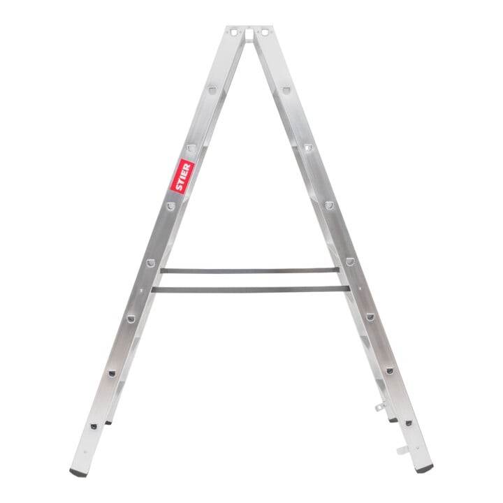 STIER Stufen Stehleiter Premium 2x8 Stufen beidseitig begehbar