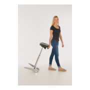 STIER Supporto da lavoro XL 600–850 mm inclinazione 12° nero con maniglia e ruote-2