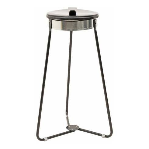 STIER Supporto per sacco portarifiuti nero per 120 l di volume, largh.x prof.x alt. 515x515x935 mm