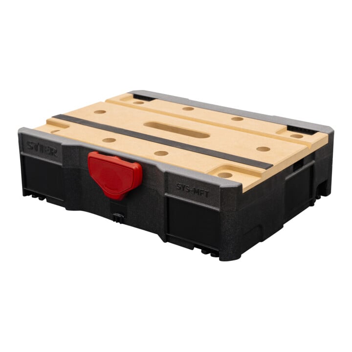 Set STIER Schwerlast-Fachbodenregal Fachlast 500kg HxBxT 1770x1800x600 mm + Systainer® T-LOC MFT BLACK-Edition