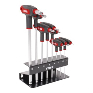 STIER T-greep-schroevendraaierset 6-kant 2 - 10 mm 8-delig