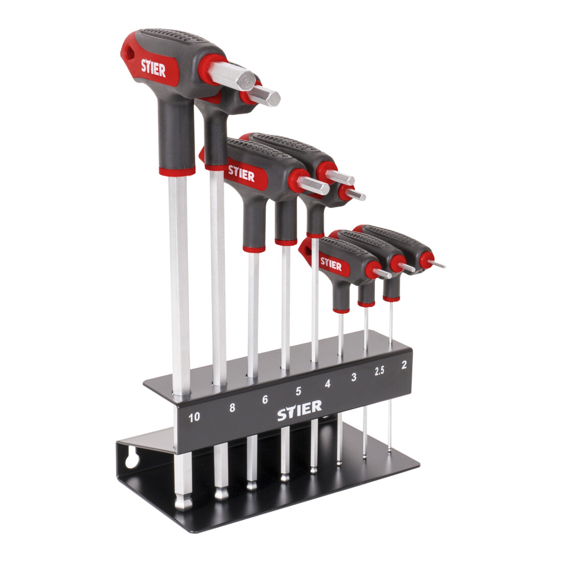 STIER T-greep-schroevendraaierset 6-kant 2 - 10 mm 8-delig