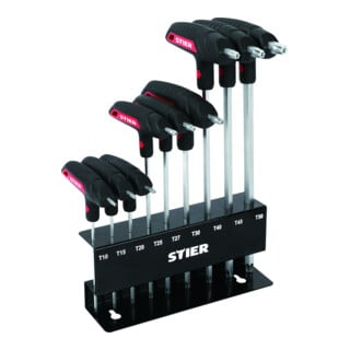 STIER T-greep-schroevendraaierset TX TX10 - TX50 9-delig