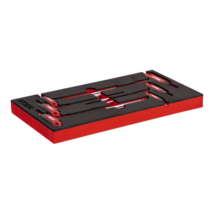 STIER T-Griff-Schraubendreher-Satz 6kt 3 - 10 mm 6-teilig in Weichschaumeinlage (EVA)