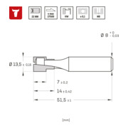 STIER T-groeffrees M8 13,5 x 8,6 x 8 mm-4