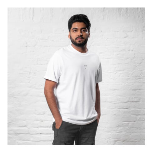 STIER T-Shirt embro essential coton bio blanc S