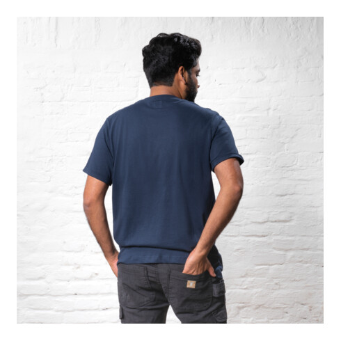 STIER T-Shirt embro essential organic cotton XL navy