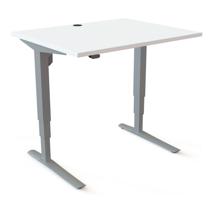 STIER Table haute 501-43 électrique réglable en hauteur 65-125 cm 100 × 80 cm blanc mélaminé