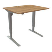 STIER Table haute 501-43 réglable en hauteur électrique 100 × 80 cm noyer mélaminé 65-125 cm-1
