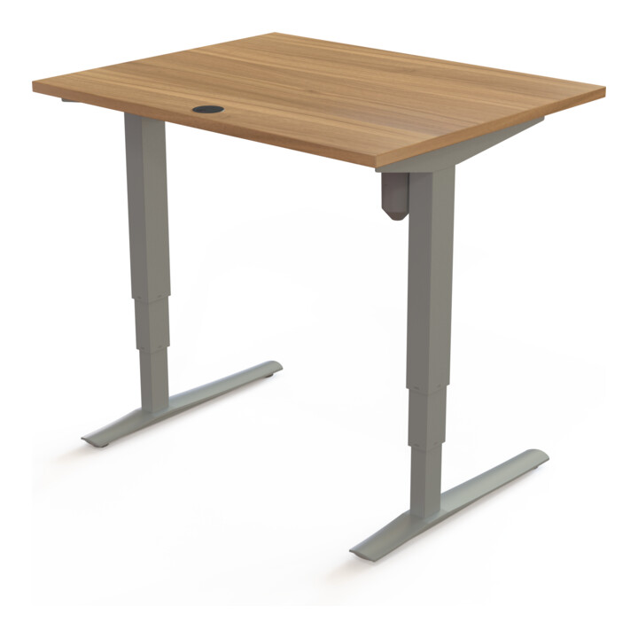 STIER Table haute 501-43 réglable en hauteur électrique 100 × 80 cm noyer mélaminé 65-125 cm