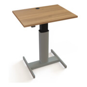 STIER Table haute électrique réglable en hauteur 80 x 60 cm noyer mélaminé 68-120 cm-2