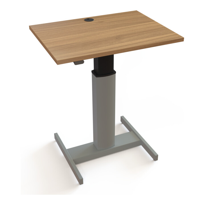 STIER Table haute électrique réglable en hauteur 80 x 60 cm noyer mélaminé 68-120 cm