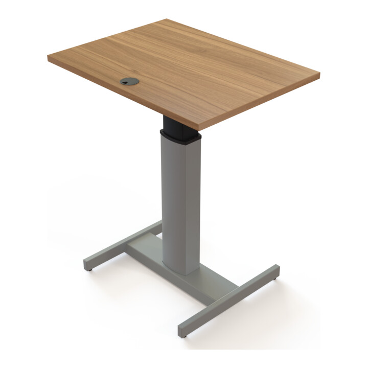 STIER Table haute électrique réglable en hauteur 80 x 60 cm noyer mélaminé 68-120 cm