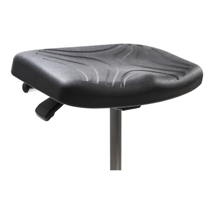 STIER Tabouret d’atelier XL 600–850 mm inclinaison 12° noir avec poignée et roulettes