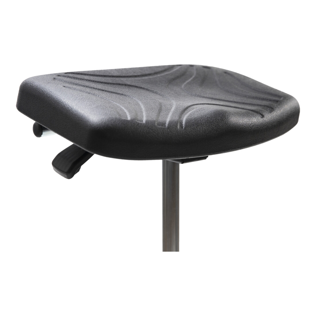 STIER Tabouret d’atelier XL 600–850 mm inclinaison 12° noir avec poignée et roulettes